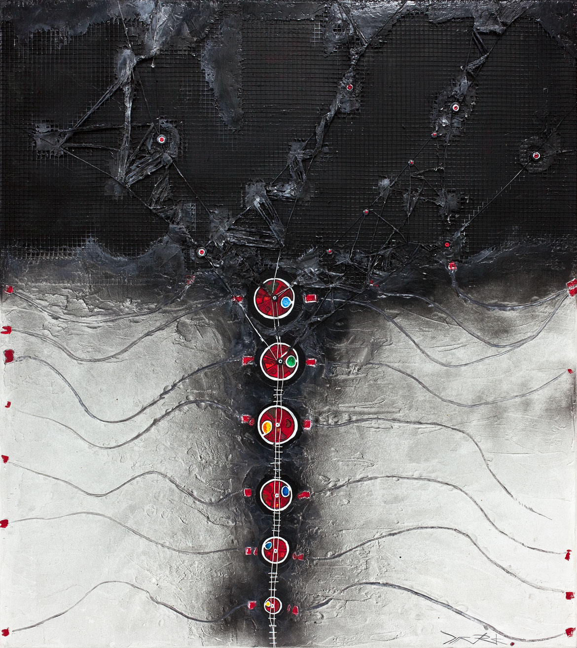 Himalia "Arnold layne's buttons bridge" abstractions interstellaires Acrylique sur panneau alvéolaire